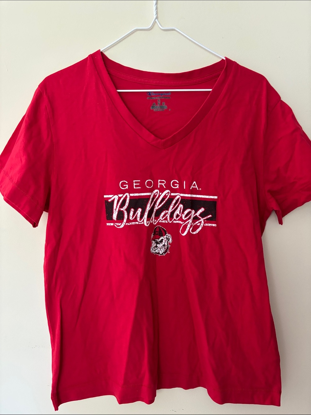 Champion Georgia Bulldogs V-Neck Athletic Tee